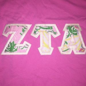 Zeta Tau Alpha stitched letter shirt